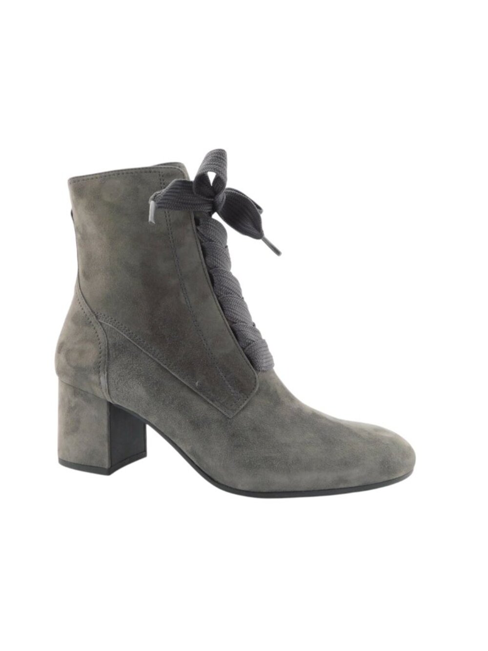 New PAUL GREEN Gray Suede Leather Victorian Lace-up Block Heel Bootie 7UK/9.5US